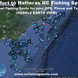 Beaufort to Hatteras Fishing Spots Map