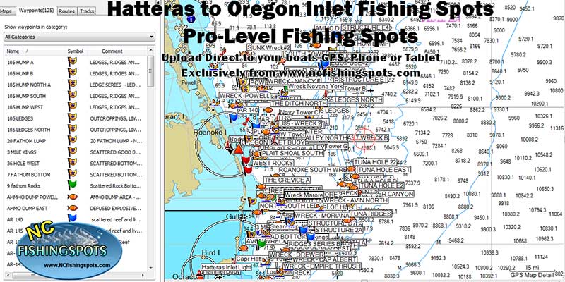 North Carolina Fishing Spots & GPS Locations for Fishing in Coastal NC