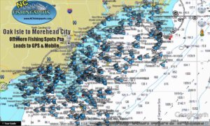 Oak Island to Morehead Fishing Spots for GPS