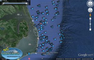 Hatteras to Oregon Inlet Fishing Spots Map