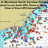 Oak Island to Morehead GPS Fishing Spots Map